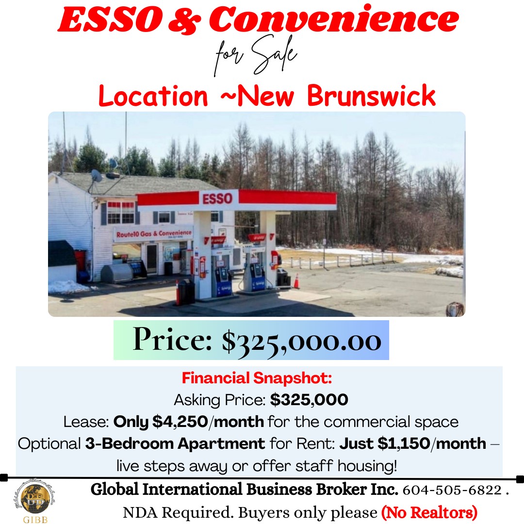 ESSO Gas Station + Convenience Store for Sale in New Brunswick